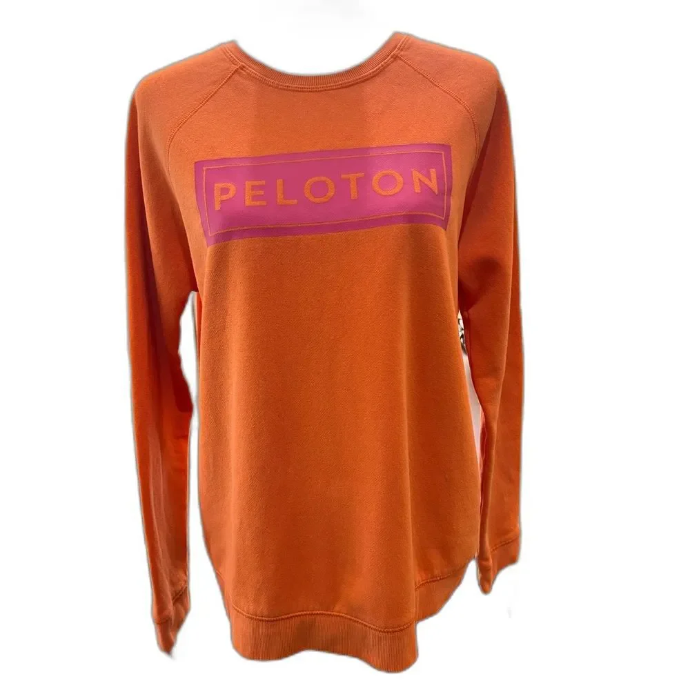 Peloton Logo Crewneck Sweatshirt Burnt Orange Purple Graphic Athleisure Top M